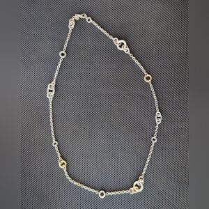 John Hardy Classic Chain Station Long Necklace Sterling Silver 18K Gold